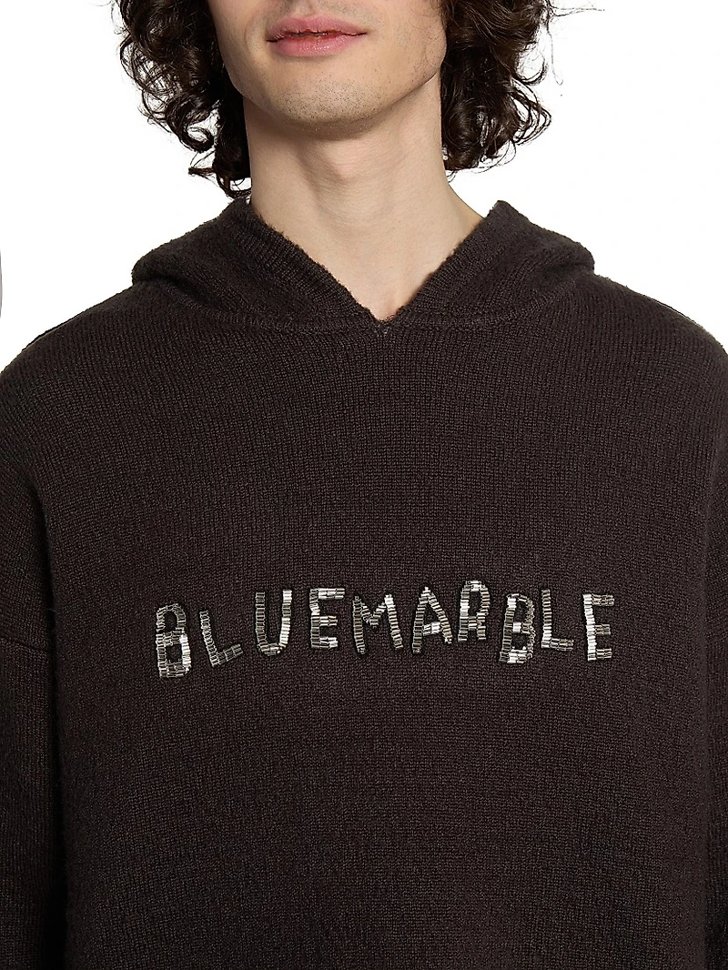 Logo-Embroidered Knit Hoodie