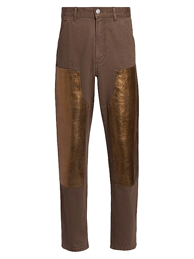 Double-Knee Cotton Denim Pants