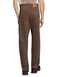 Double-Knee Cotton Denim Pants