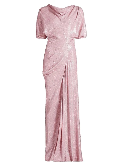 Dare Sequin Draped Gown