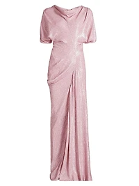 Dare Sequin Draped Gown