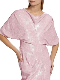 Dare Sequin Draped Gown