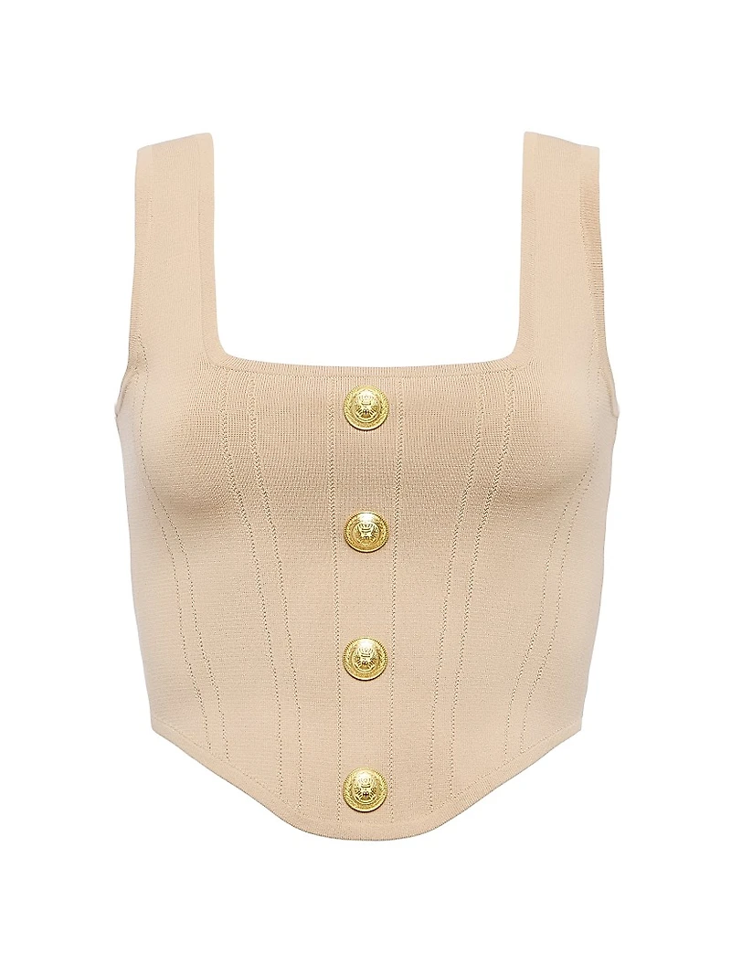 Saga Compact-Knit Corset Top