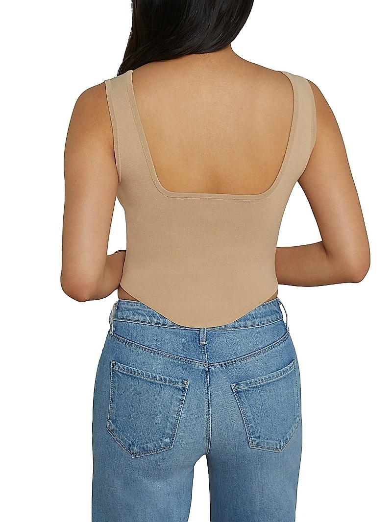 Saga Compact-Knit Corset Top