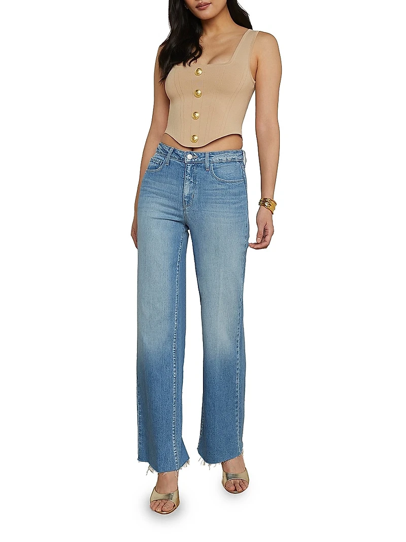 Saga Compact-Knit Corset Top