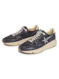 Running Sole Leather-Trimmed Sneakers