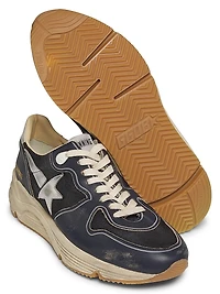 Running Sole Leather-Trimmed Sneakers