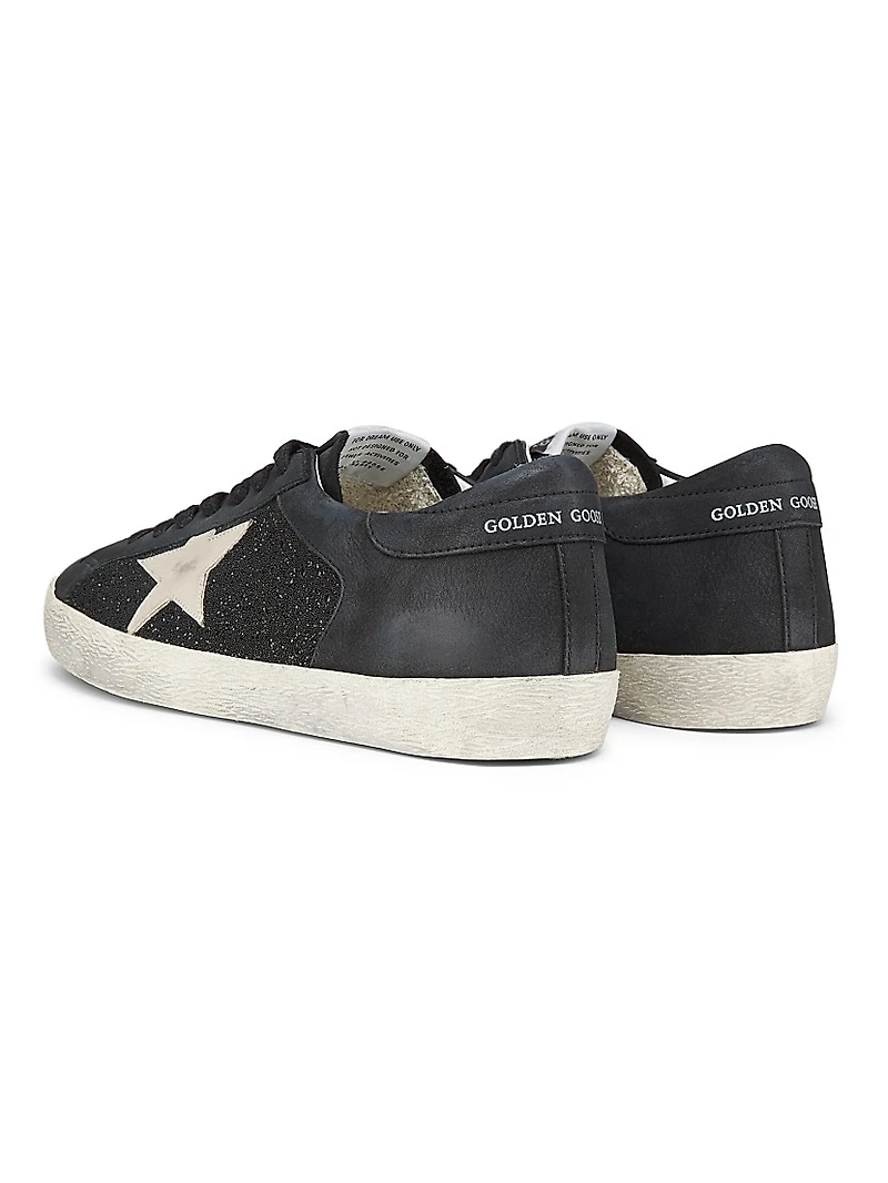 Super Star Crystal-Embellished Leather Sneakers