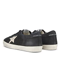 Super Star Crystal-Embellished Leather Sneakers
