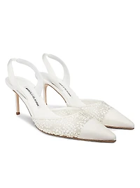 Capsli 70MM Leather Slingback Pumps