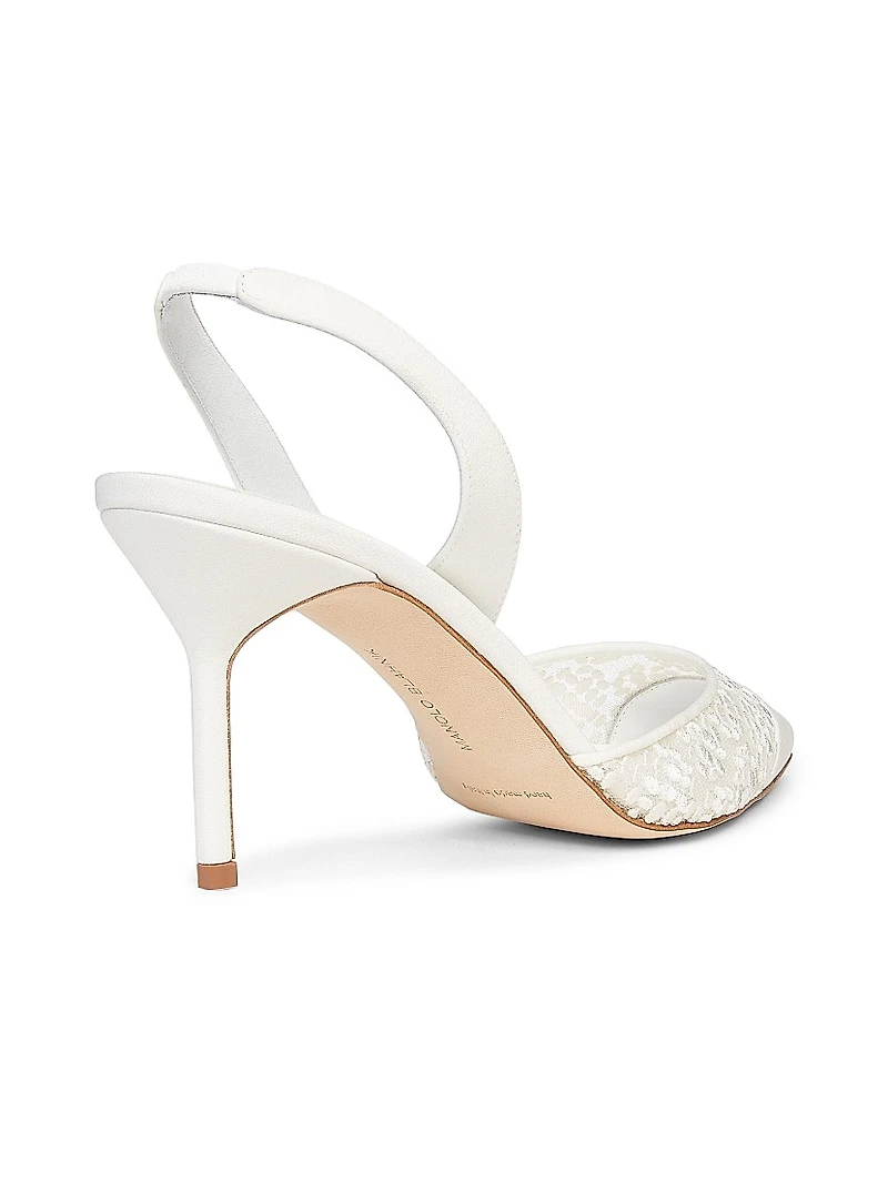 Capsli 70MM Leather Slingback Pumps