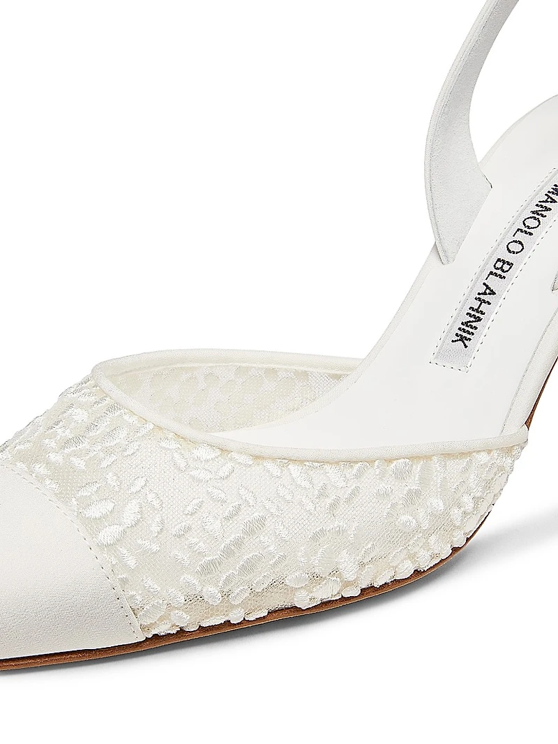 Capsli 70MM Leather Slingback Pumps