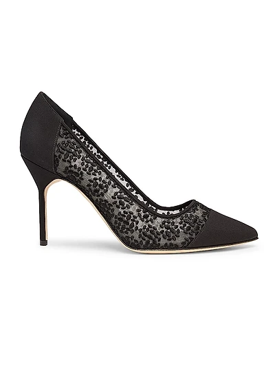 Capcour 90MM Embroidered Mesh Pumps