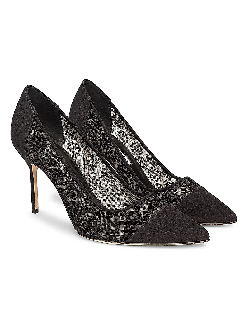 Capcour 90MM Embroidered Mesh Pumps