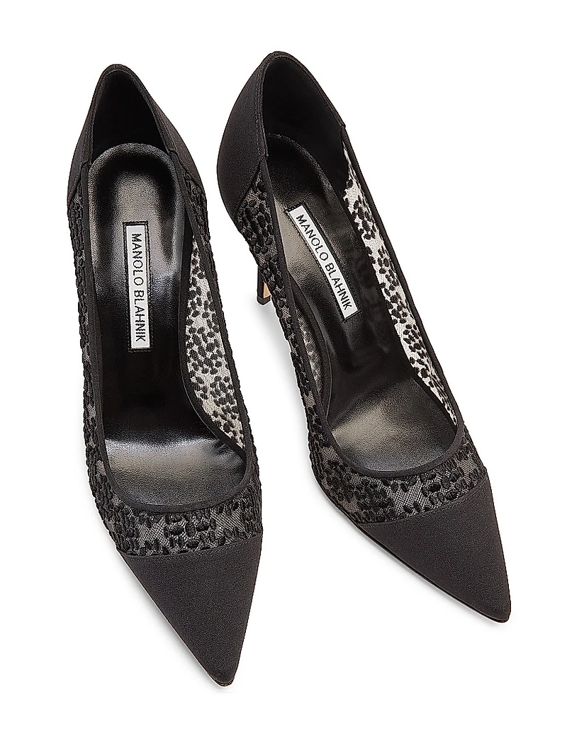 Capcour 90MM Embroidered Mesh Pumps
