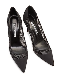 Capcour 90MM Embroidered Mesh Pumps