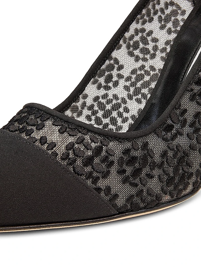 Capcour 90MM Embroidered Mesh Pumps