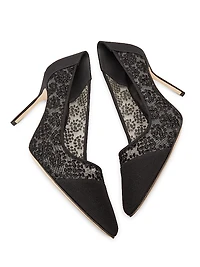 Capcour 90MM Embroidered Mesh Pumps