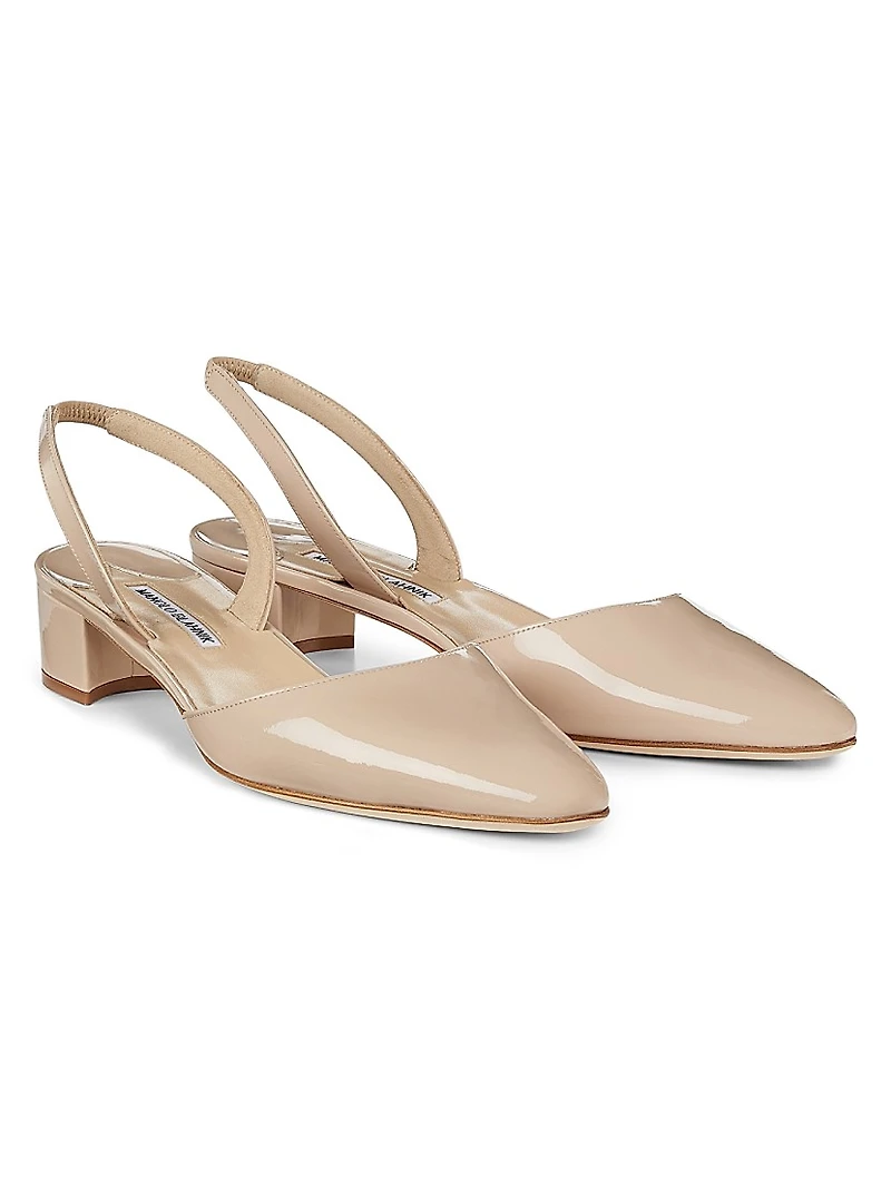 Aspro Patent Leather Slingback Pumps