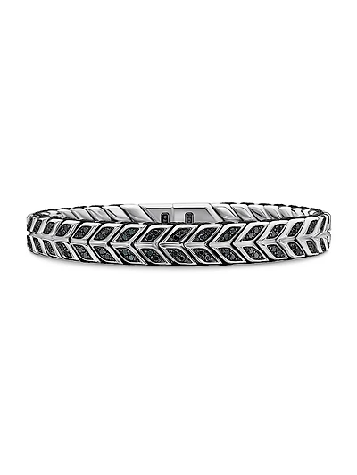 Chevron Woven Bracelet Sterling Silver