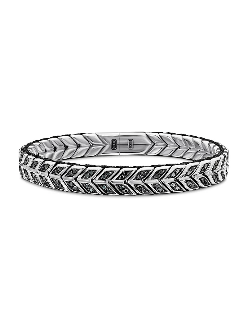 Chevron Woven Bracelet Sterling Silver