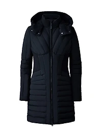 Oksana Smocked Long Down Coat