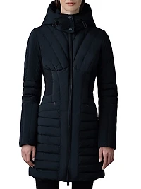 Oksana Smocked Long Down Coat