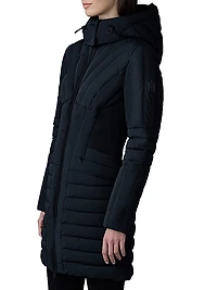 Oksana Smocked Long Down Coat