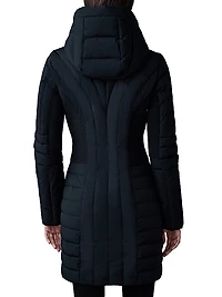 Oksana Smocked Long Down Coat
