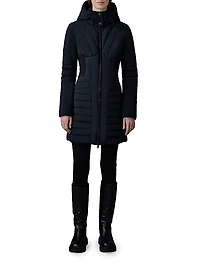 Oksana Smocked Long Down Coat