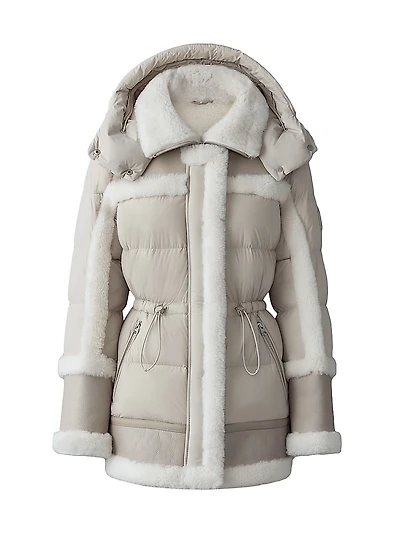Lilibeth Mixed-Media Shearling Down Parka