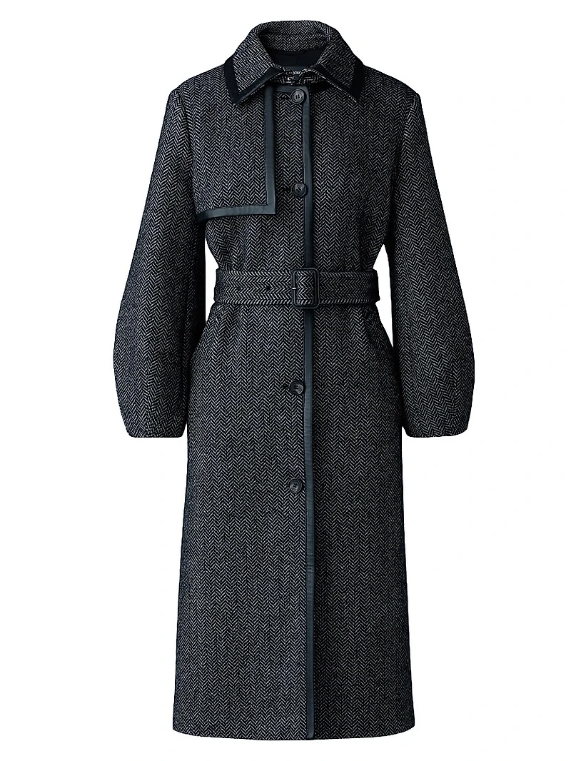 Wool-Blend Belted Trench Coat