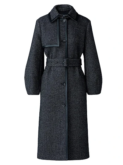 Wool-Blend Belted Trench Coat