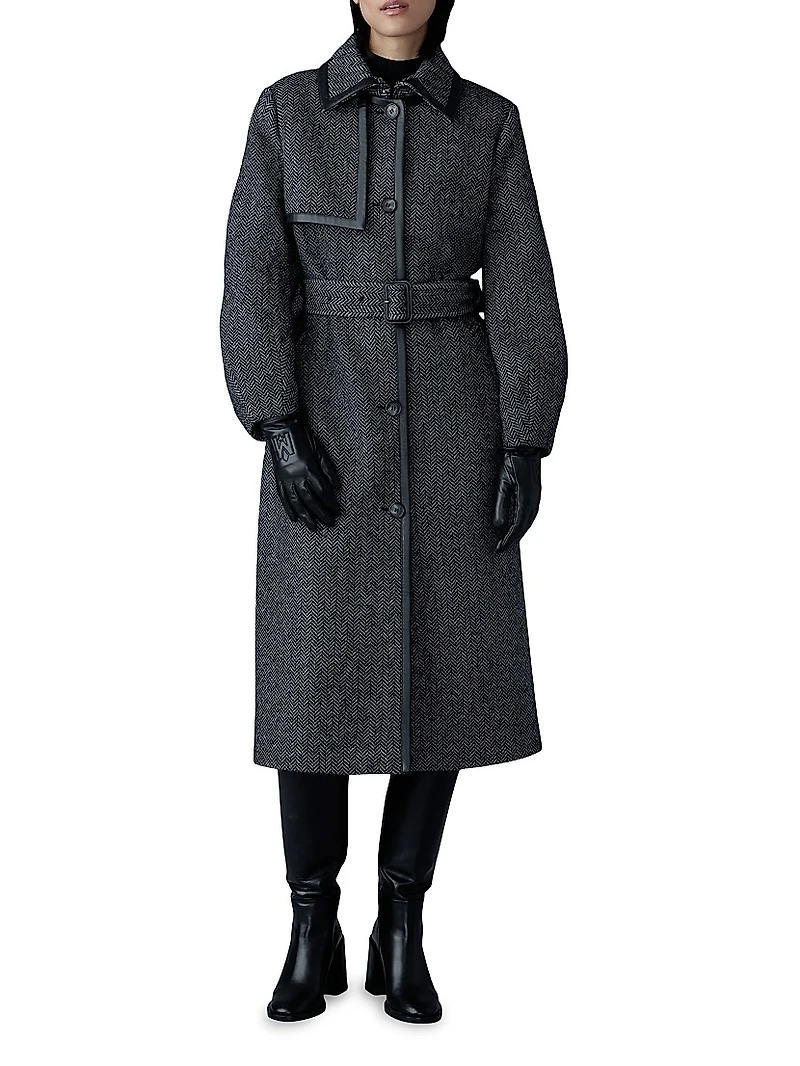 Wool-Blend Belted Trench Coat