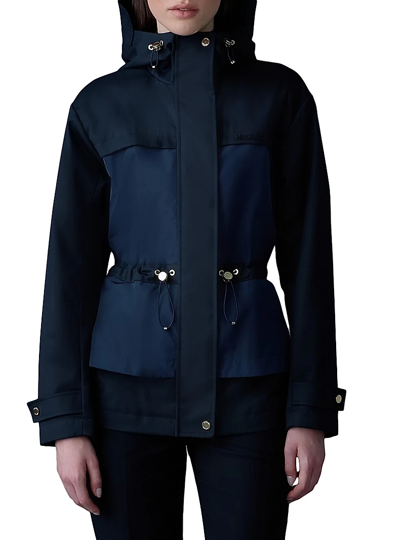 Kaori Peplum Hybrid Rain Jacket