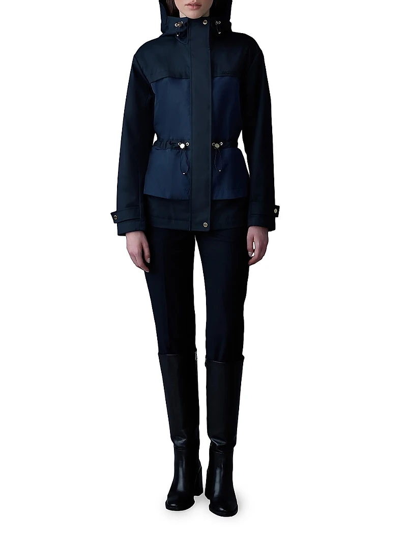 Kaori Peplum Hybrid Rain Jacket