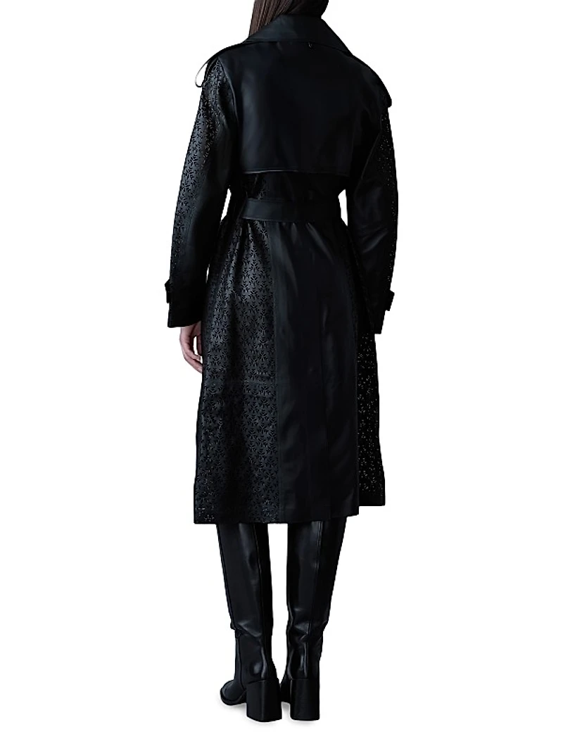 Lorelei Perforated Leather Trench Coat
