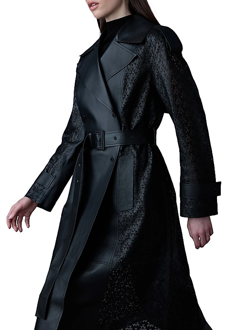 Lorelei Perforated Leather Trench Coat