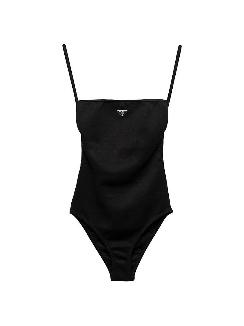 Interlock Knit One-Piece Swimsuit