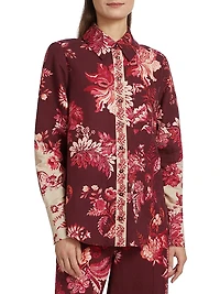Aafa Floral Linen & Cotton Long-Sleeve Shirt