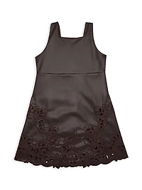 Little Girl's & Minji Satin Lace-Trimmed Dress