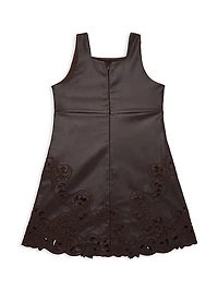 Little Girl's & Minji Satin Lace-Trimmed Dress