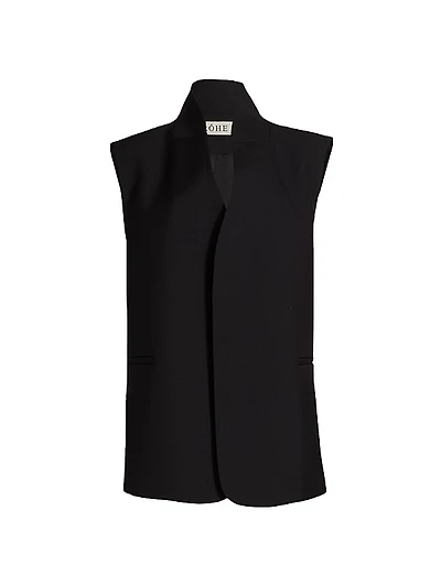 Sleeveless Wool-Blend Jacket