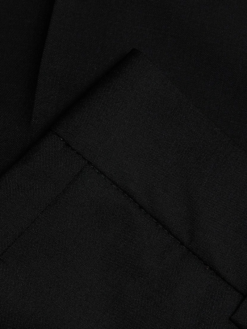 Double-Pleated Wool-Blend Trousers
