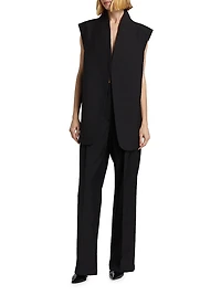 Double-Pleated Wool-Blend Trousers