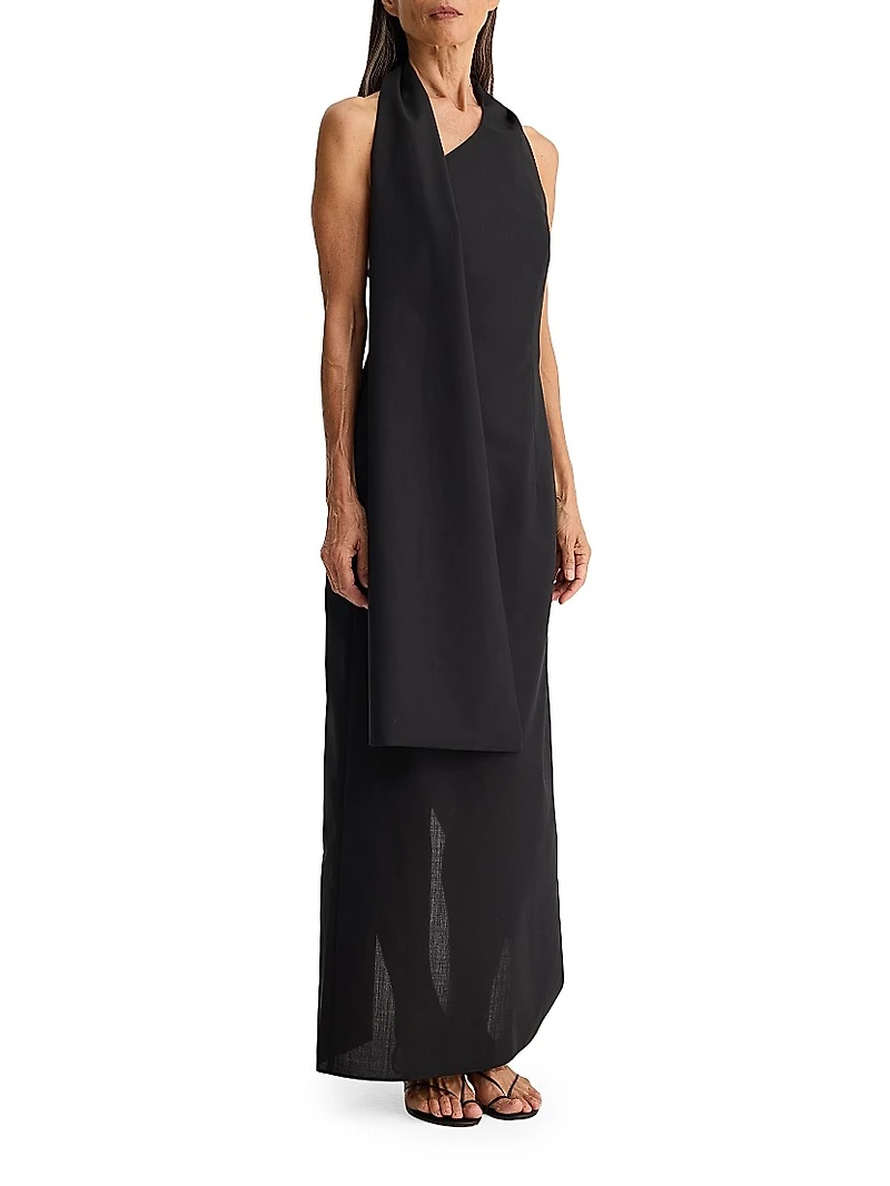 Scarf Open Back Dress