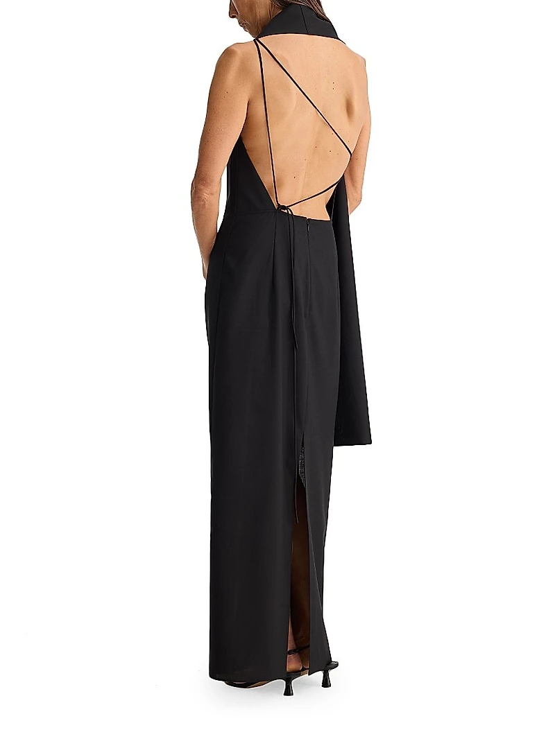 Scarf Open Back Dress