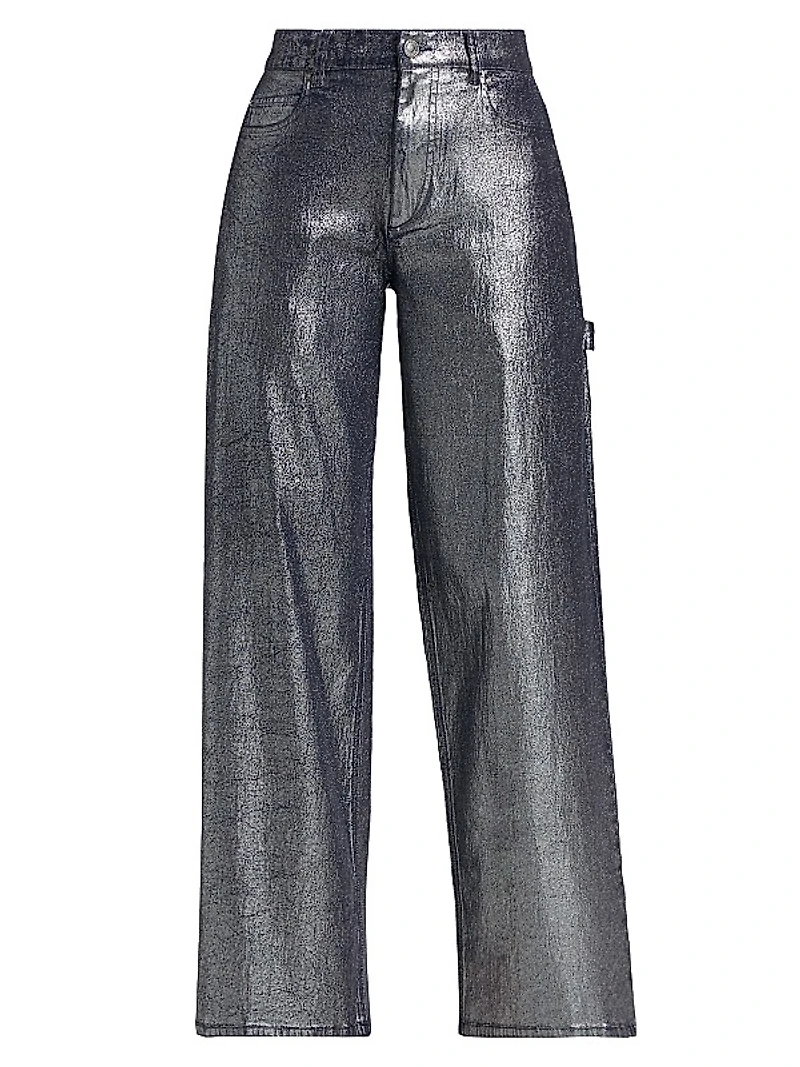Cover Metallic Wide-Leg Pants
