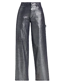 Cover Metallic Wide-Leg Pants