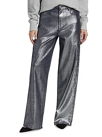 Cover Metallic Wide-Leg Pants